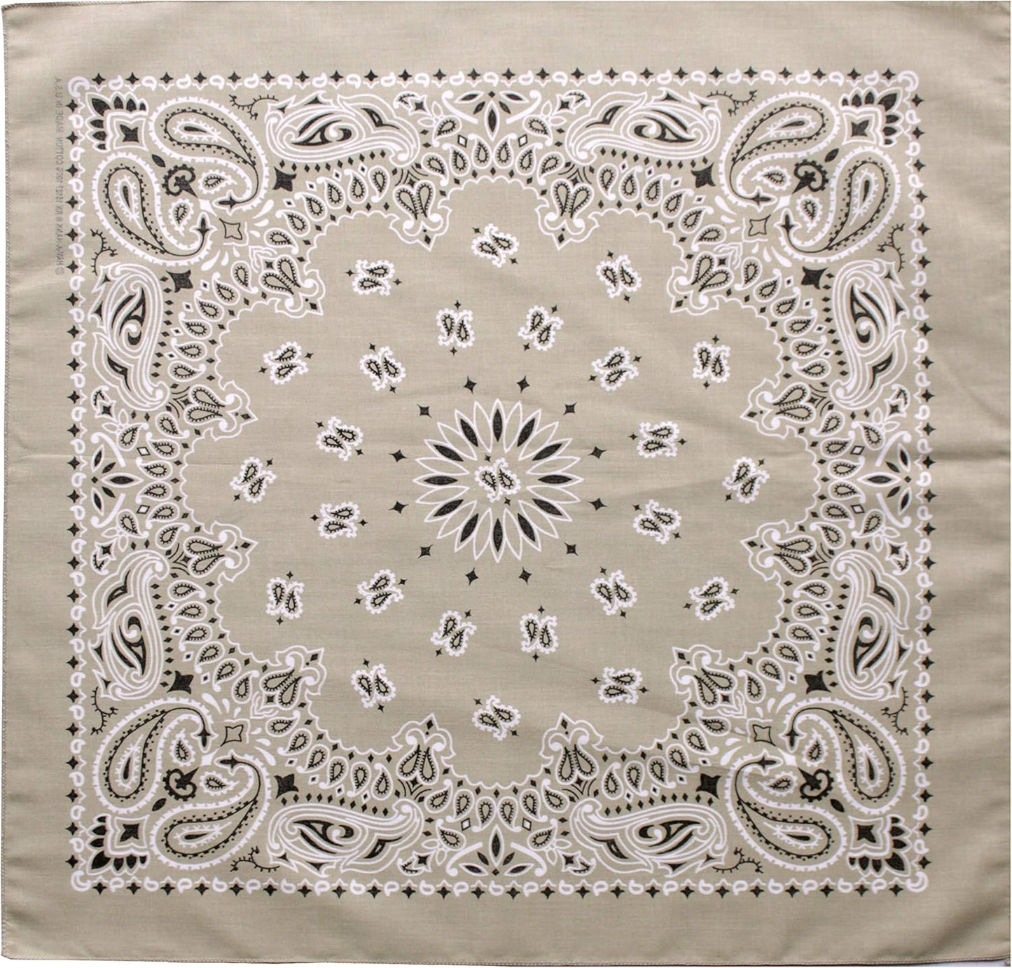 SaverPak InsectGuard beige paisley permethrin treated bandana front view