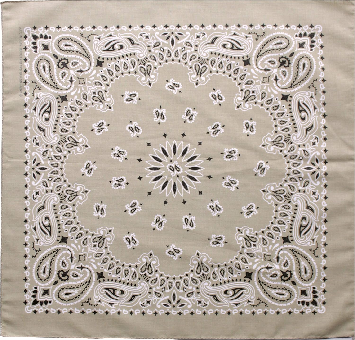 SaverPak InsectGuard beige paisley permethrin treated bandana front view