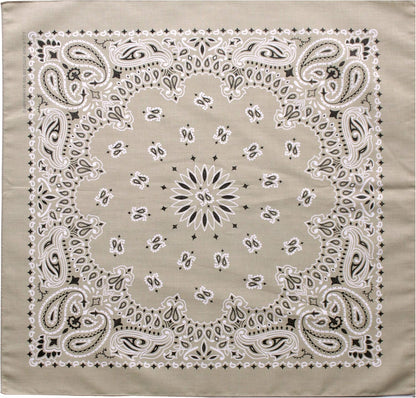 SaverPak InsectGuard beige paisley permethrin treated bandana front view