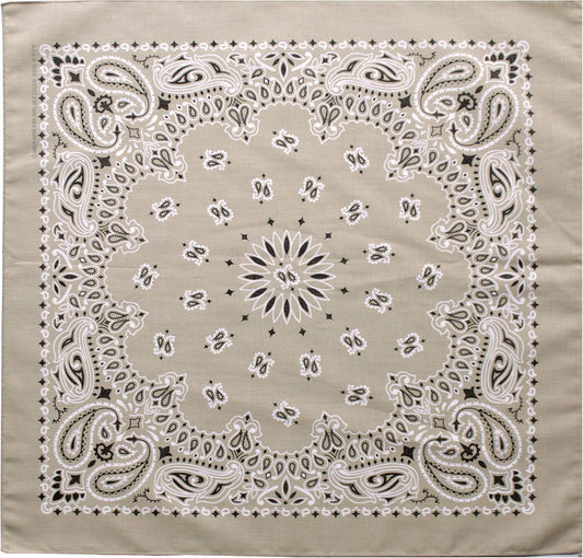 SaverPak InsectGuard beige paisley permethrin treated bandana front view