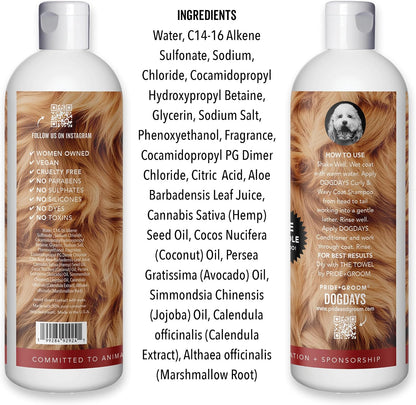 Pride And Groom professional formula detangling dog shampoo bottle