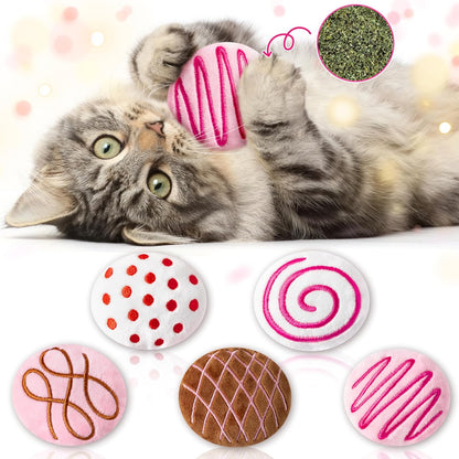 MALLMALL6 6Pcs Frosted Animal Cookie Catnip Crinkle Paper Sound Toys Gift for Cat, Catmint Teething Chew Kick Interactive Toy for Indoor Cats, Soft Candy Pet Presents Supplies for Kitten Lover - Image 12