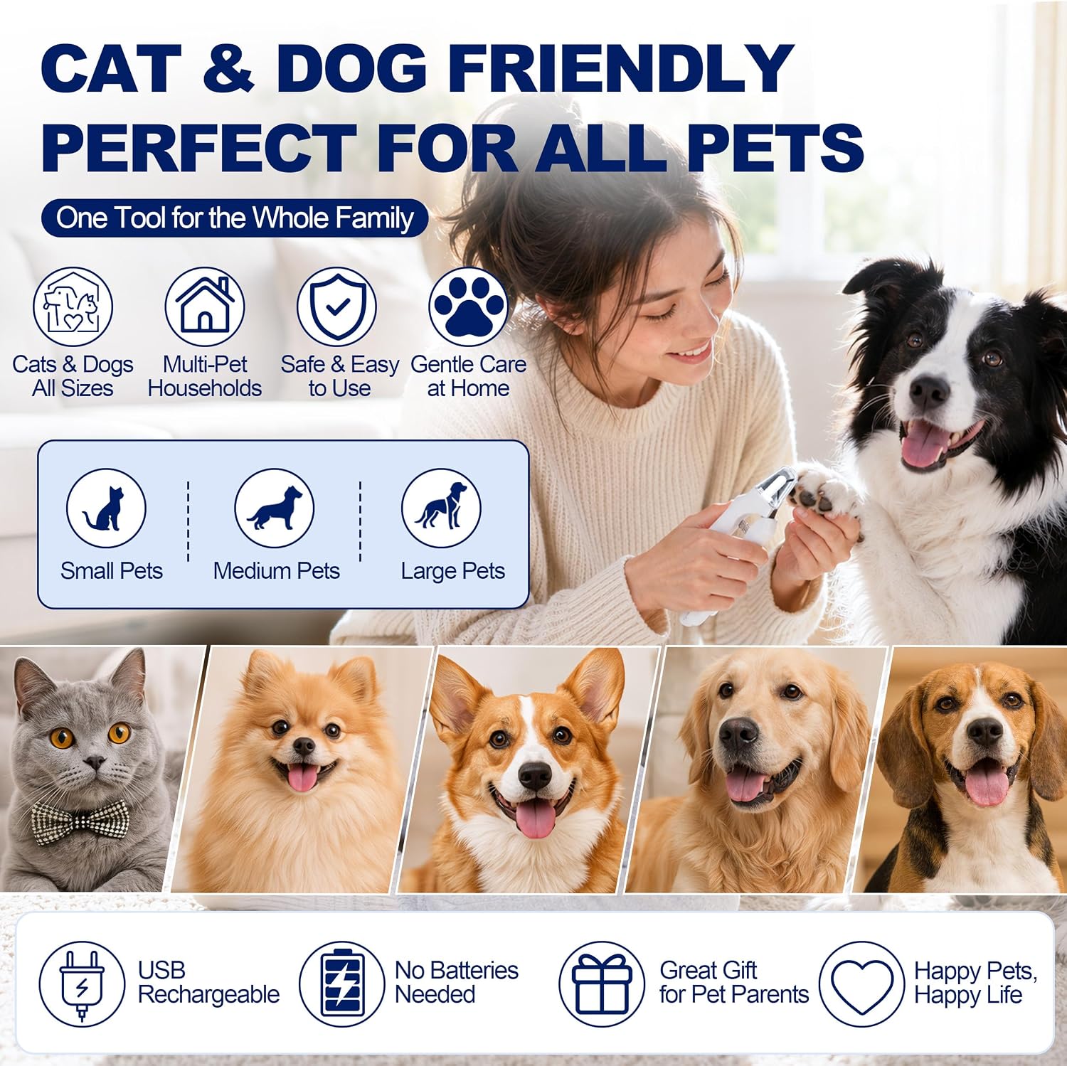 XLMCWT pet nail care tool in white finish