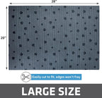Demonstration of rolling and cleaning the machine washable litter mat.