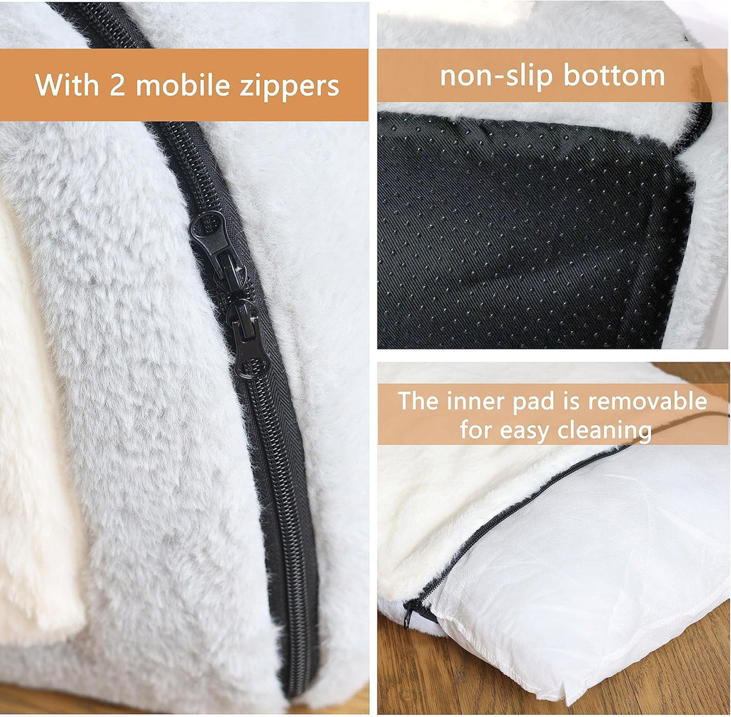 Collapsible design showing the folded pet bed structure