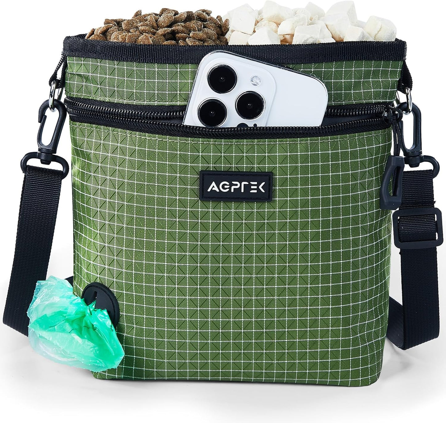 Agptek dog treat pouch with essential items stored