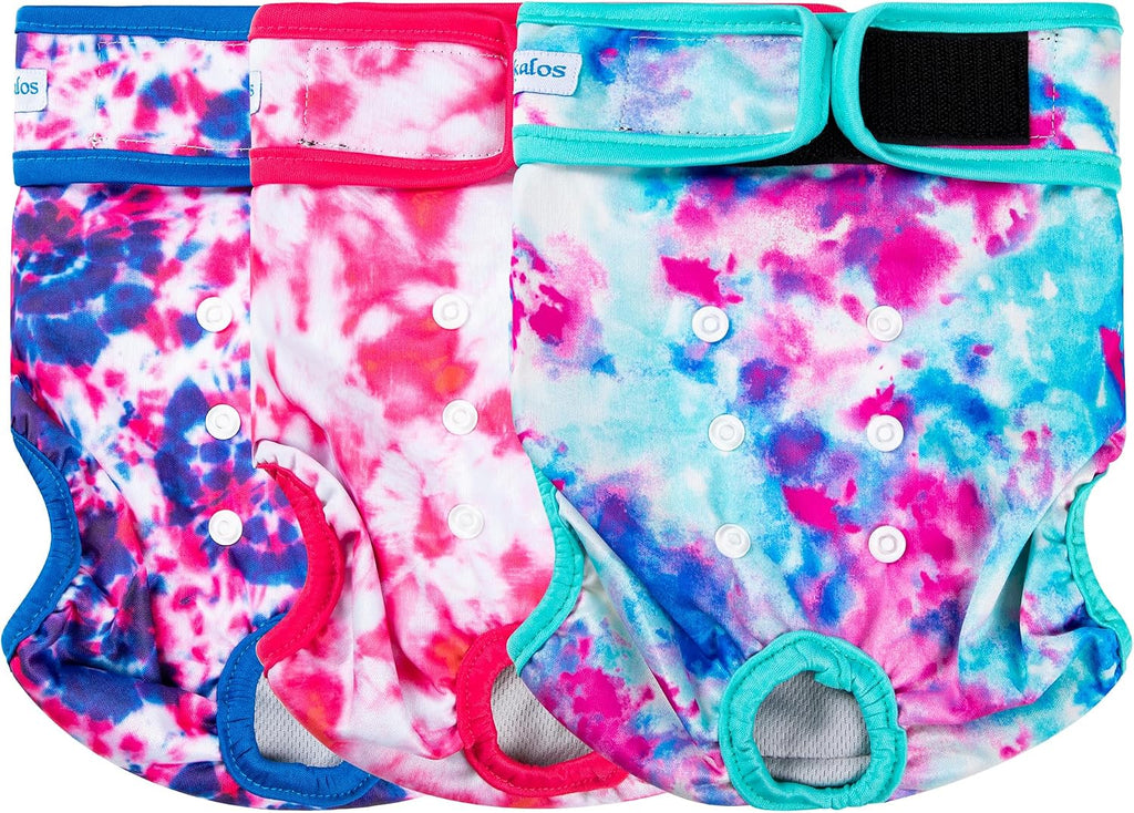 Leekalos Reusable Washable Dog Diapers Female (3 Pack) - Highly Absorbent Doggie Diapers - Size Adjustable Puppy Diapers for Dog Period Panties (Medium, Flora) - Image 15