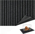 Mluyeri dog crate mat front view showing striped pattern