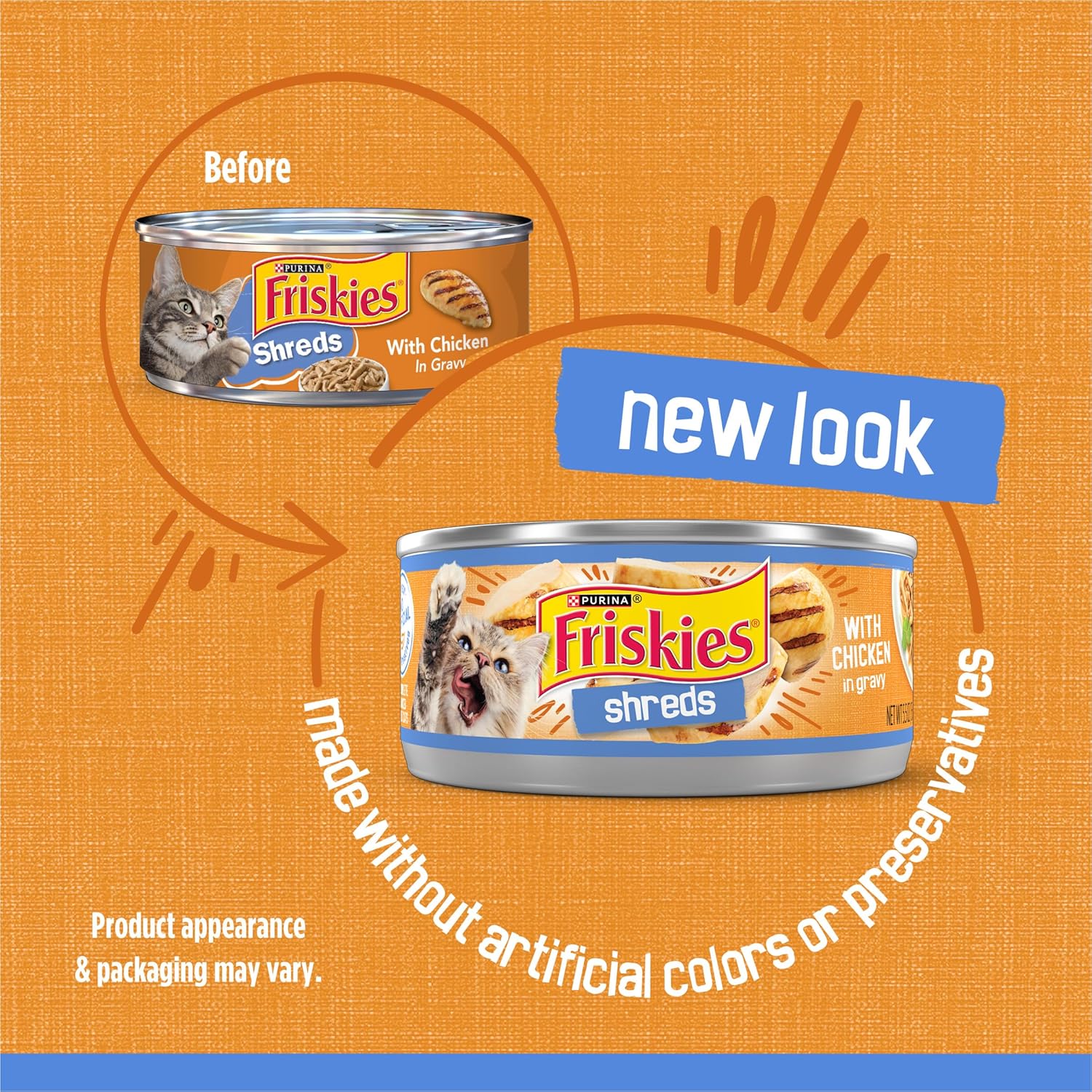 Purina Friskies Shreds With Chicken Gravy Wet Cat Food Pack Of 24