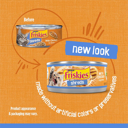 Purina Friskies Shreds With Chicken Gravy Wet Cat Food Pack Of 24