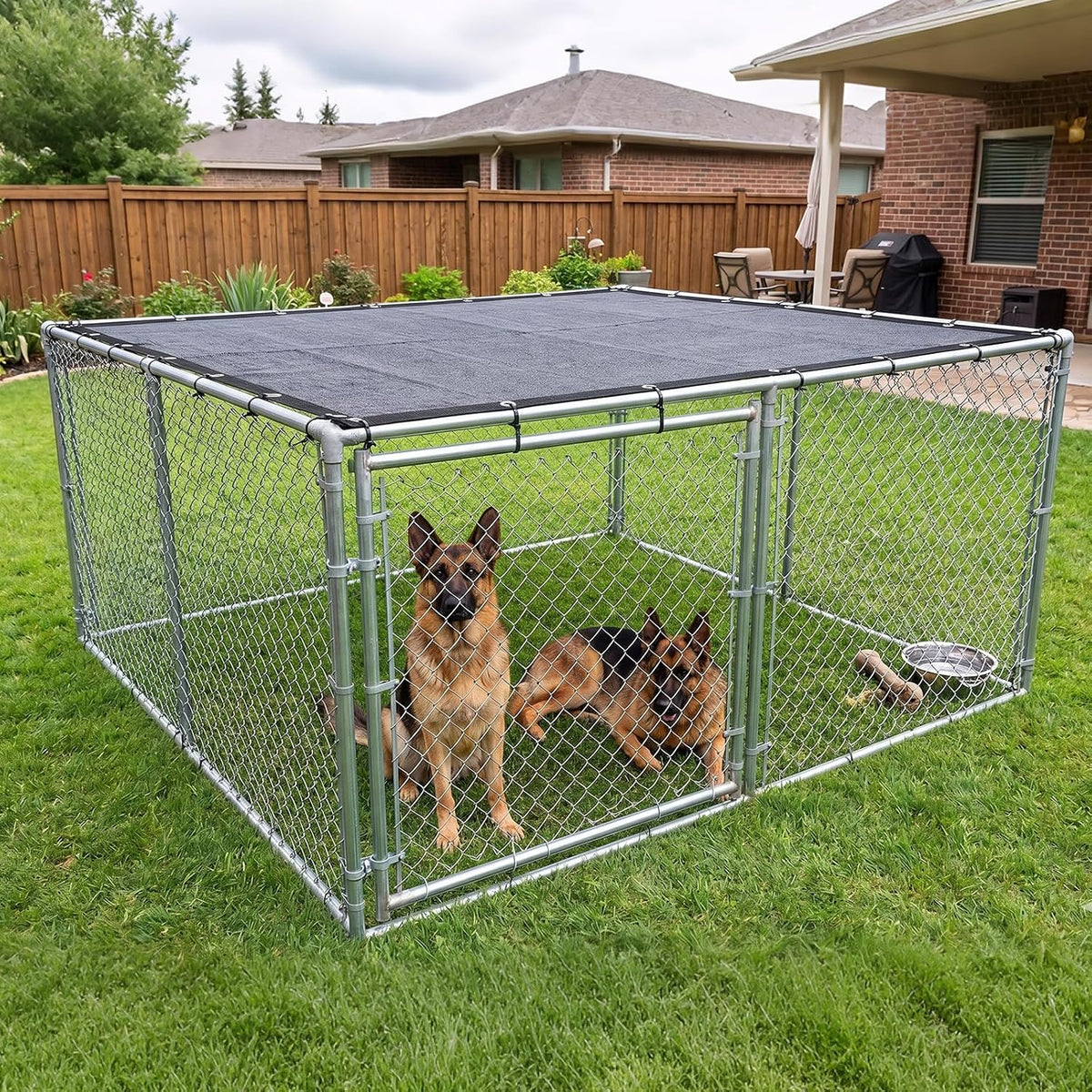 Close up look at the upgraded metal grommets and included zip ties on ShadeMart pet cover