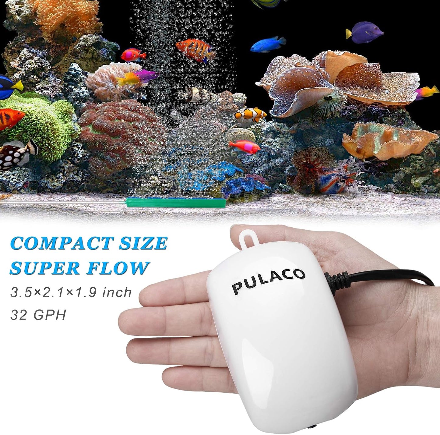 Pulaco fish tank aerator kit with accessories