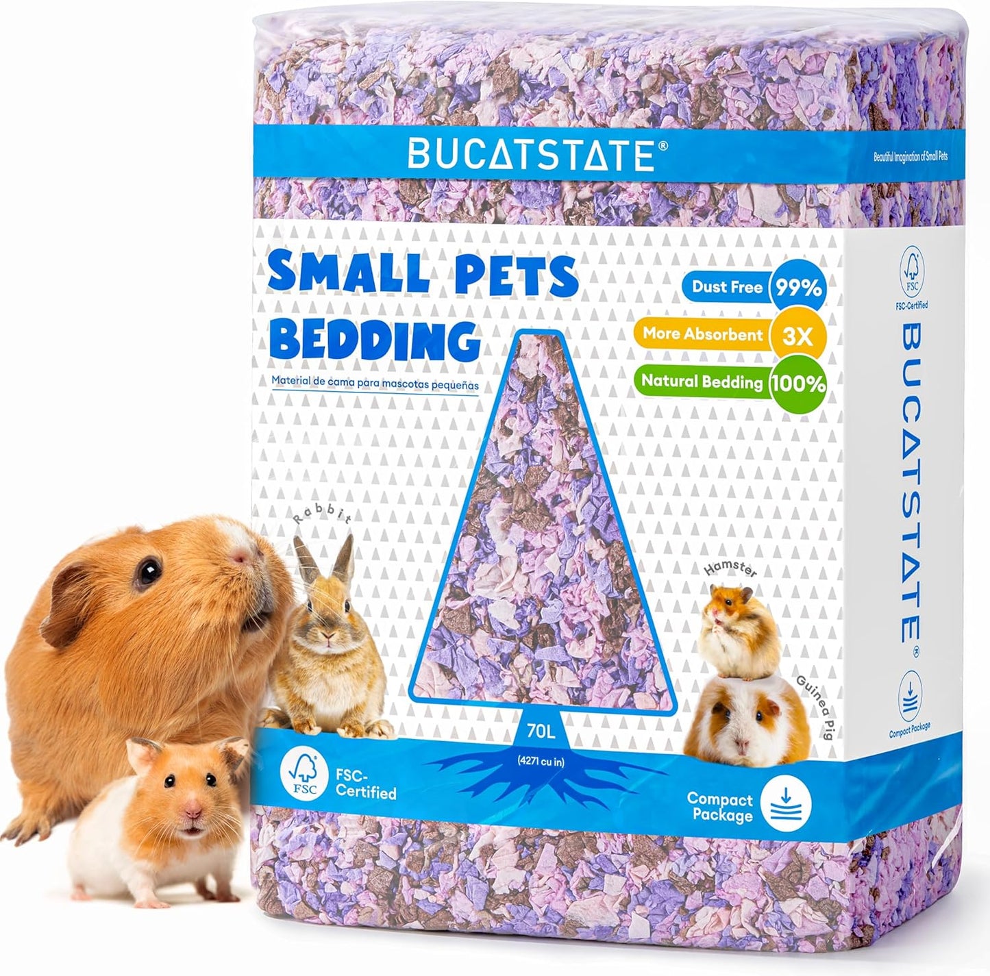 BUCATSTATE Hamster Bedding 70L, Truly 99% Dust-Free Small Animal Paper Bedding Odor Control, Cozy Hamster Litter for Rabbit Rat Syrian Dwarf Hamsters Gerbils (Harvest Sunset) - Image 11
