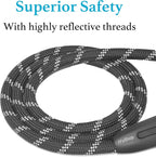 iYoShop black slip loop dog leash collar combo showing adjustable metal hardware