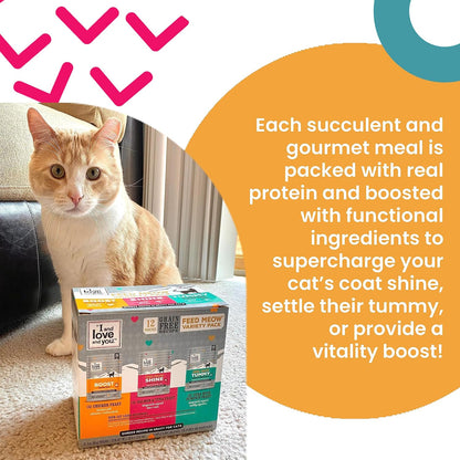 Single serve wet cat food pouch with wild caught tuna and fiber loaded pumpkin