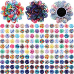 Sadnyy premium pet grooming accessory pack arranged neatly highlighting the diverse tie dye and floral colors