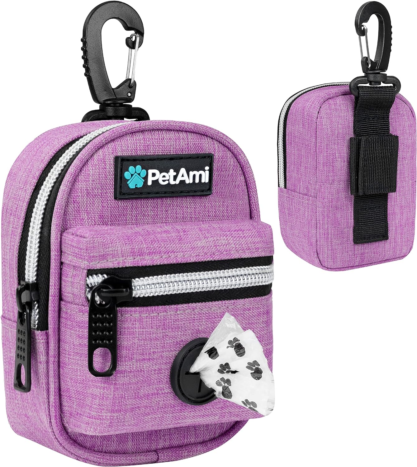 PetAmi Dog Poop Bag Holder For Leash, Dog Pet Waste Bag Dispenser For Poop With Clip For Doggie Puppy Walking Accessories Travel Camping, Dog Treat Pouch Supplies, Blue - Image 10