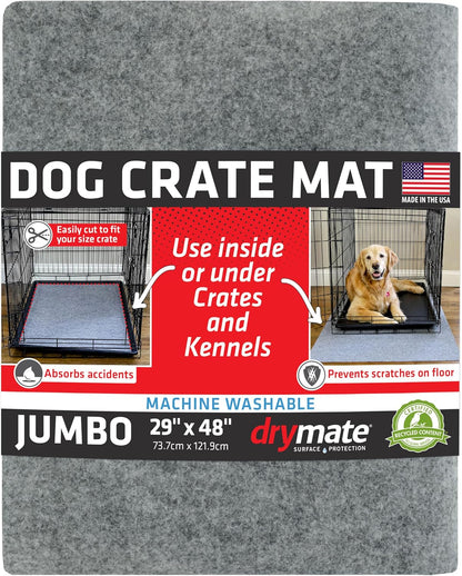 Drymate Premium Dog Crate Mat Liner, Absorbent, Waterproof, Non-Slip, Washable Puppy Pee Pad for Kennel Training - Use Under Pet Cage to Protect Floors, Cut to Fit Design (USA Made) (Dgrey)(30"x45") - Image 12
