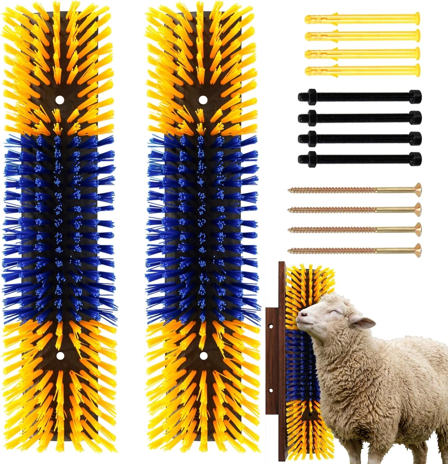 Generic livestock scratching brush front view for cow grooming