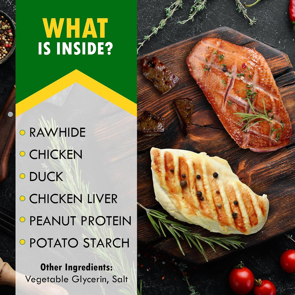 High protein natural pet snacks showing the detailed meat wrap texture.