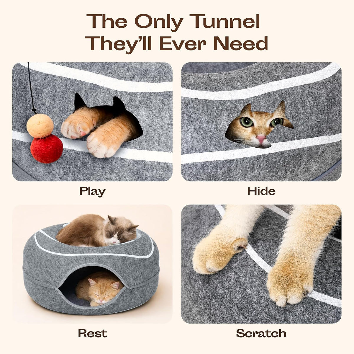 Side view of Meowfia Peekaboo cat hideaway