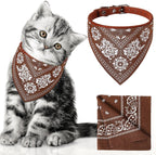 Chicingyou Cat Dog Bandana Collar & Owner Matching Paisley Pattern Bandana Women Headband Square Scarf Headwear Puppy Scarf for Small Dog Adjustable Cat Collar Triangle Neckerchief Handkerchief(Black) - Image 9