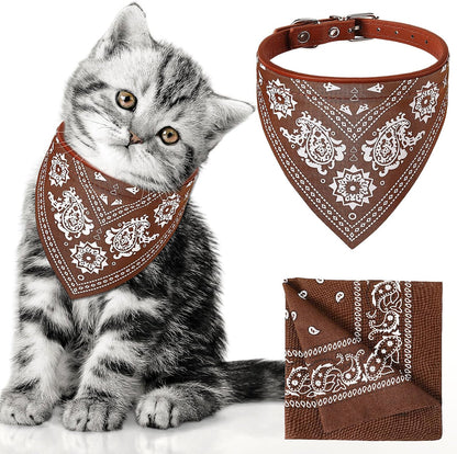 Chicingyou Cat Dog Bandana Collar & Owner Matching Paisley Pattern Bandana Women Headband Square Scarf Headwear Puppy Scarf for Small Dog Adjustable Cat Collar Triangle Neckerchief Handkerchief(Black) - Image 9