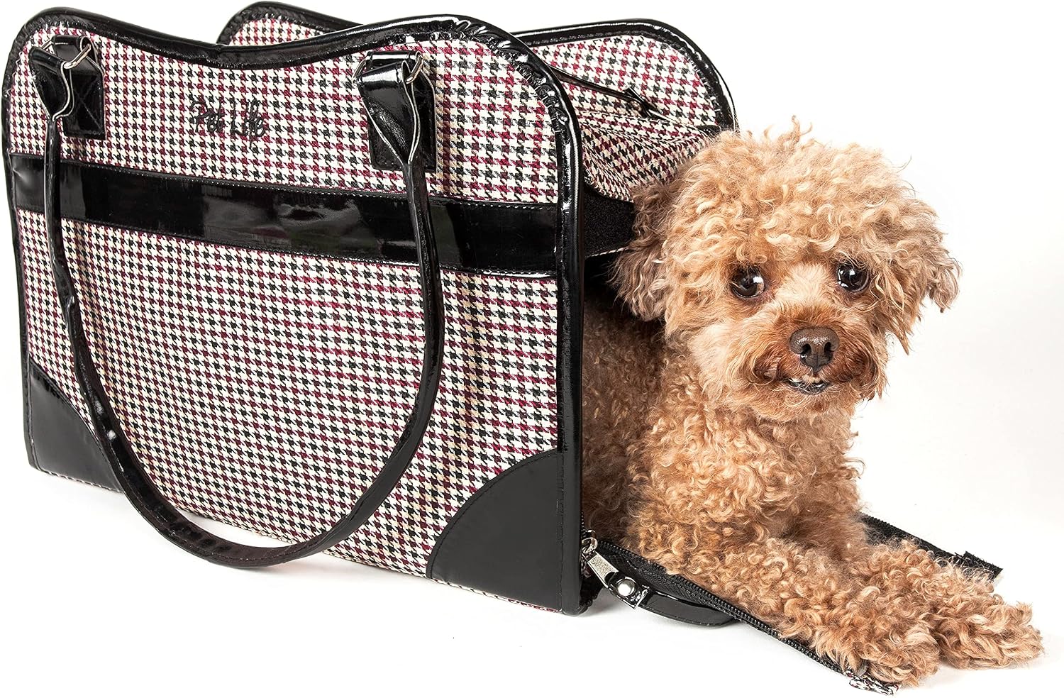 Pet Life designer pet purse with mesh windows open