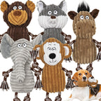 Luudoogs 5 pack large dog squeaky plush toys front view
