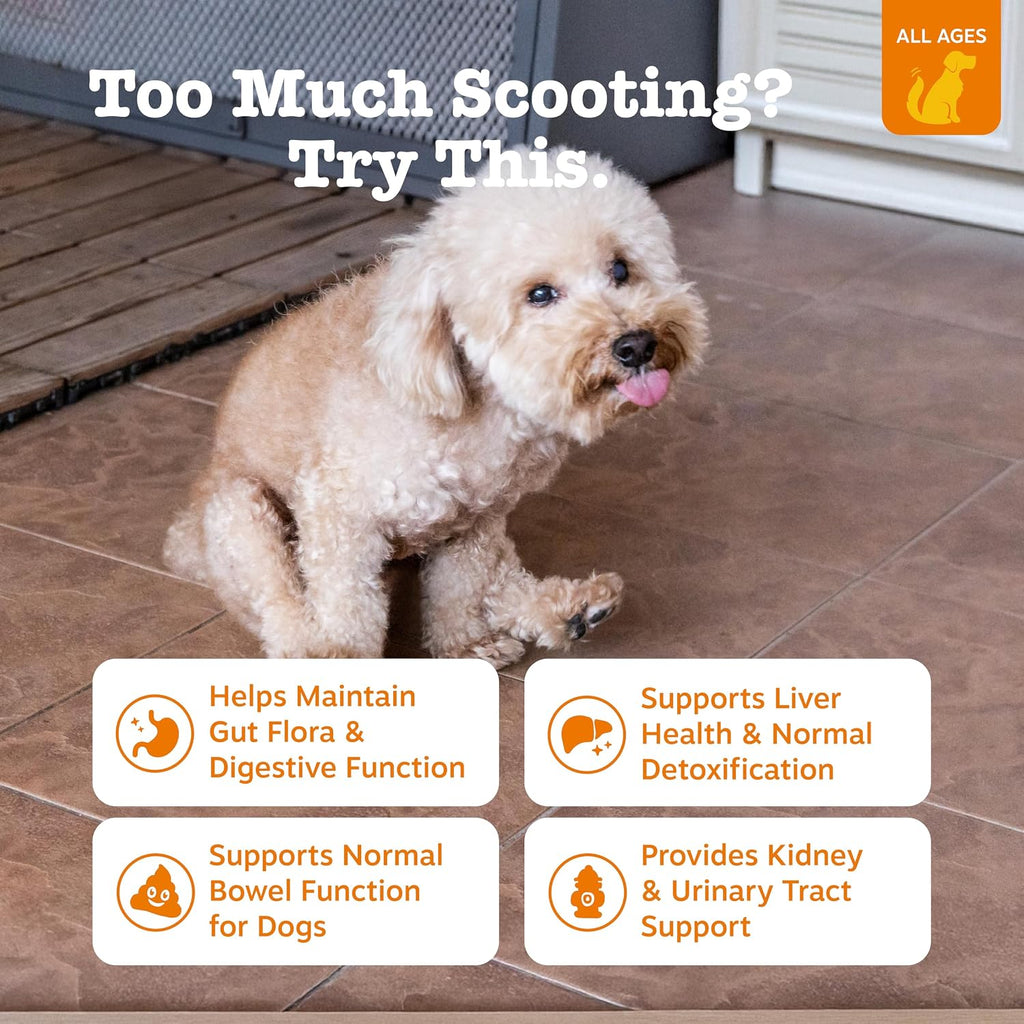 Zesty Paws Scoot Away bottle showing chicken flavor label