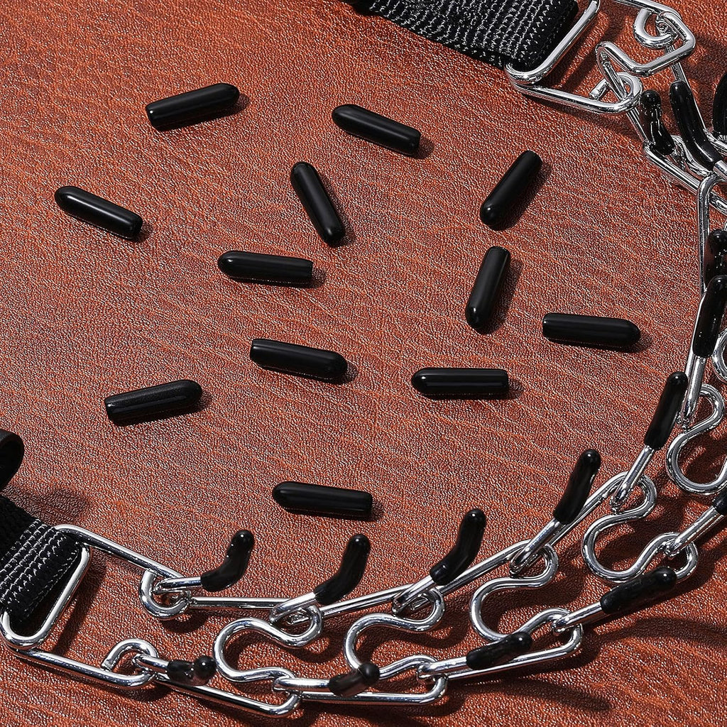 Frienda black rubber comfort tips showing the exact 2.5 mm sizing for standard training collars.