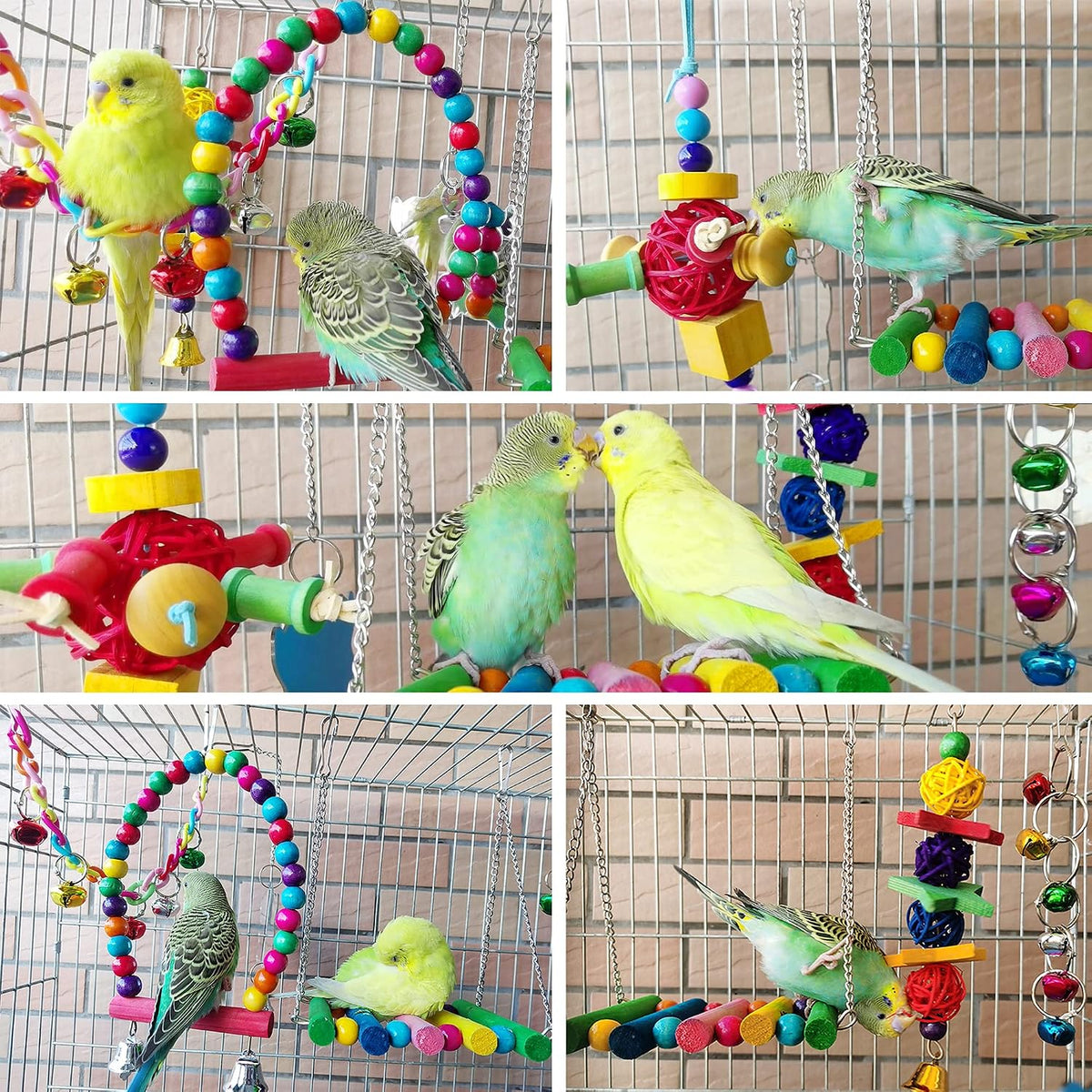 Parakeet Cockatiel Bird Toys, Parrots Conures Budgies Cage Accessories - Image 6