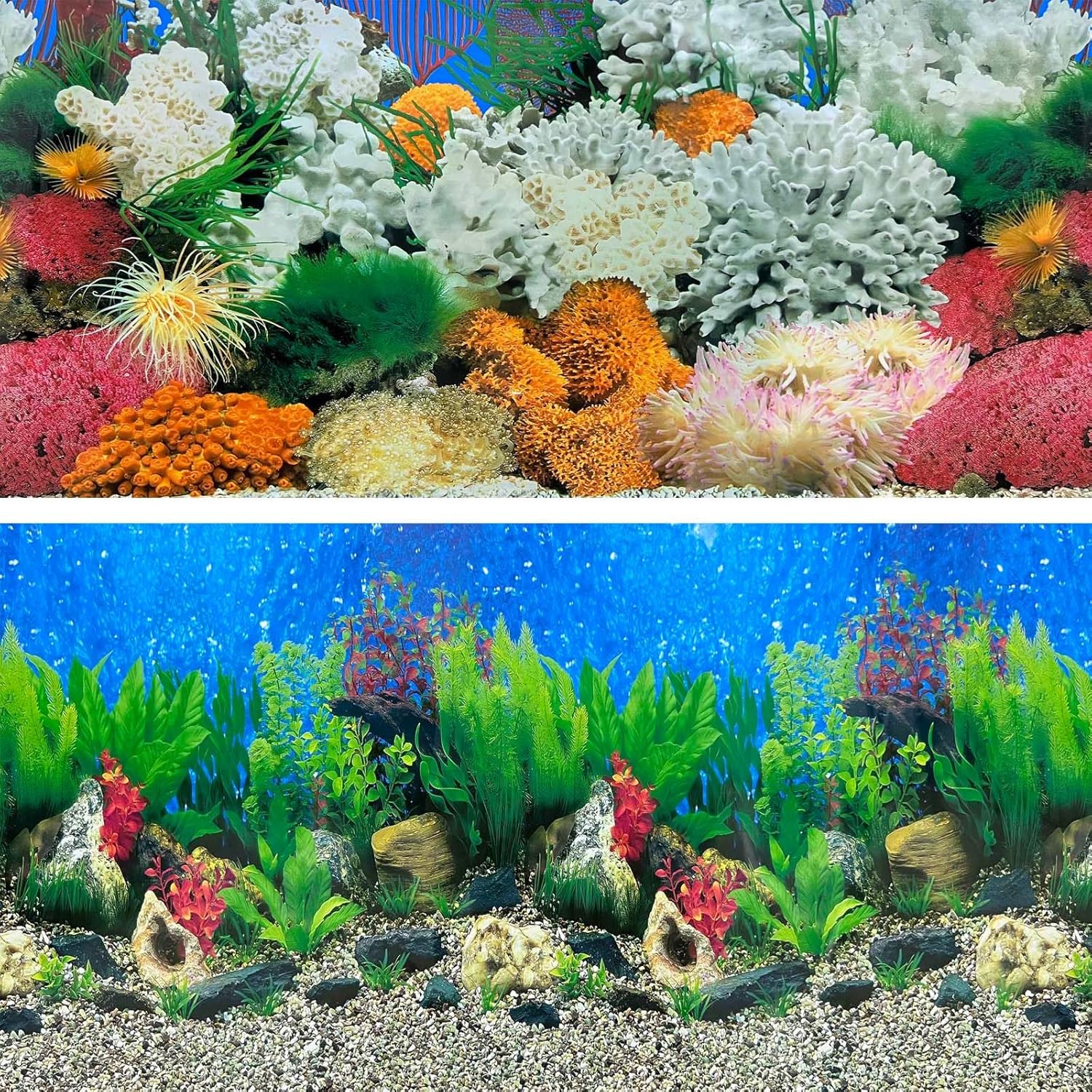 XCNO imported aquarium background decoration applied smoothly on a home fish tank setup