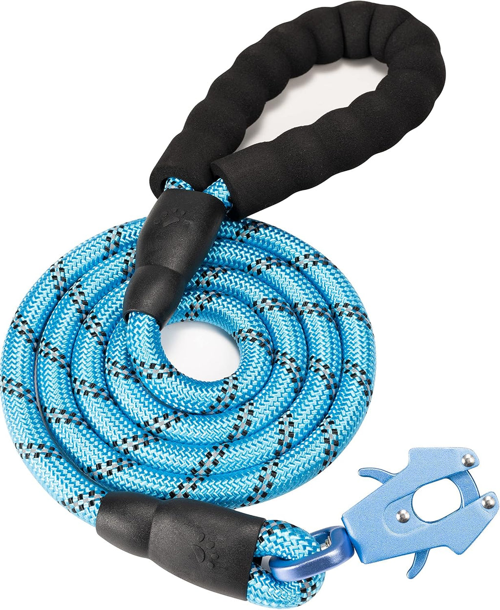 GEIT 2/4/5/6FT Dog Leash, Heavy Duty Rope Leashes, Reflective Nylon Pet Lead with Aluminum Quick Release/Locking Tactical Frog Clip for Small Medium and Large Dogs, Black, 1/2 inch - Image 10