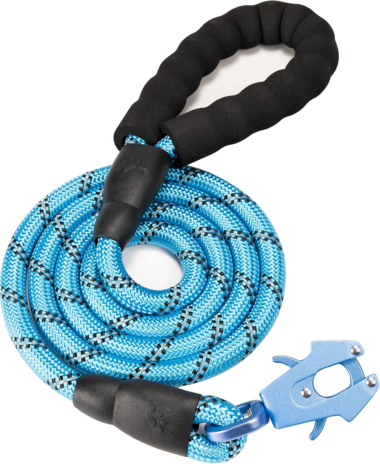 GEIT 2/4/5/6FT Dog Leash, Heavy Duty Rope Leashes, Reflective Nylon Pet Lead with Aluminum Quick Release/Locking Tactical Frog Clip for Small Medium and Large Dogs, Black, 1/2 inch - Image 10