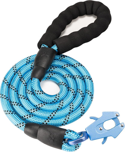 GEIT 2/4/5/6FT Dog Leash, Heavy Duty Rope Leashes, Reflective Nylon Pet Lead with Aluminum Quick Release/Locking Tactical Frog Clip for Small Medium and Large Dogs, Black, 1/2 inch - Image 10