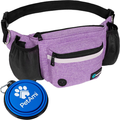 PetAmi Dog Fanny Pack, Treat Pouch for Dog Walking, Training, Built in Poop Bag Dispenser, Water Bottle Holder, Collapsible Bowl, Pet Treat Waist Belt for Hiking, Running, Kibbles (Black) - Image 11