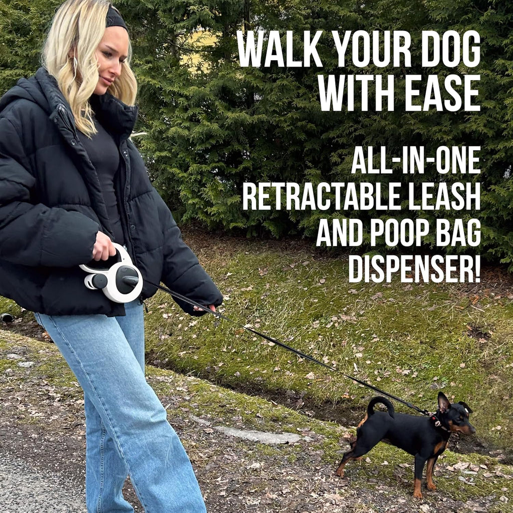 Side view of Avanto heavy duty retractable leash for large dogs