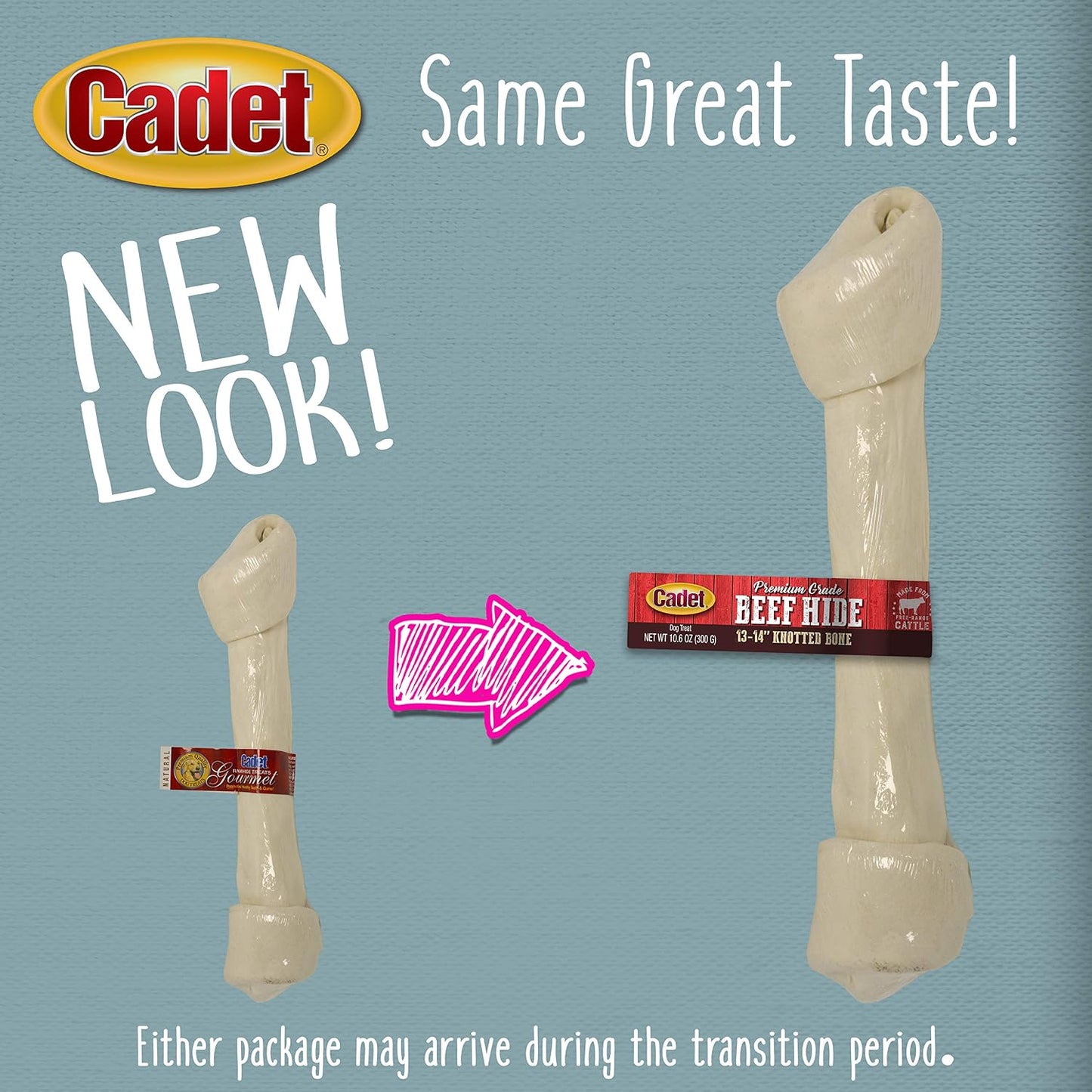 Cadet single ingredient beef hide bone treat for large breed dogs