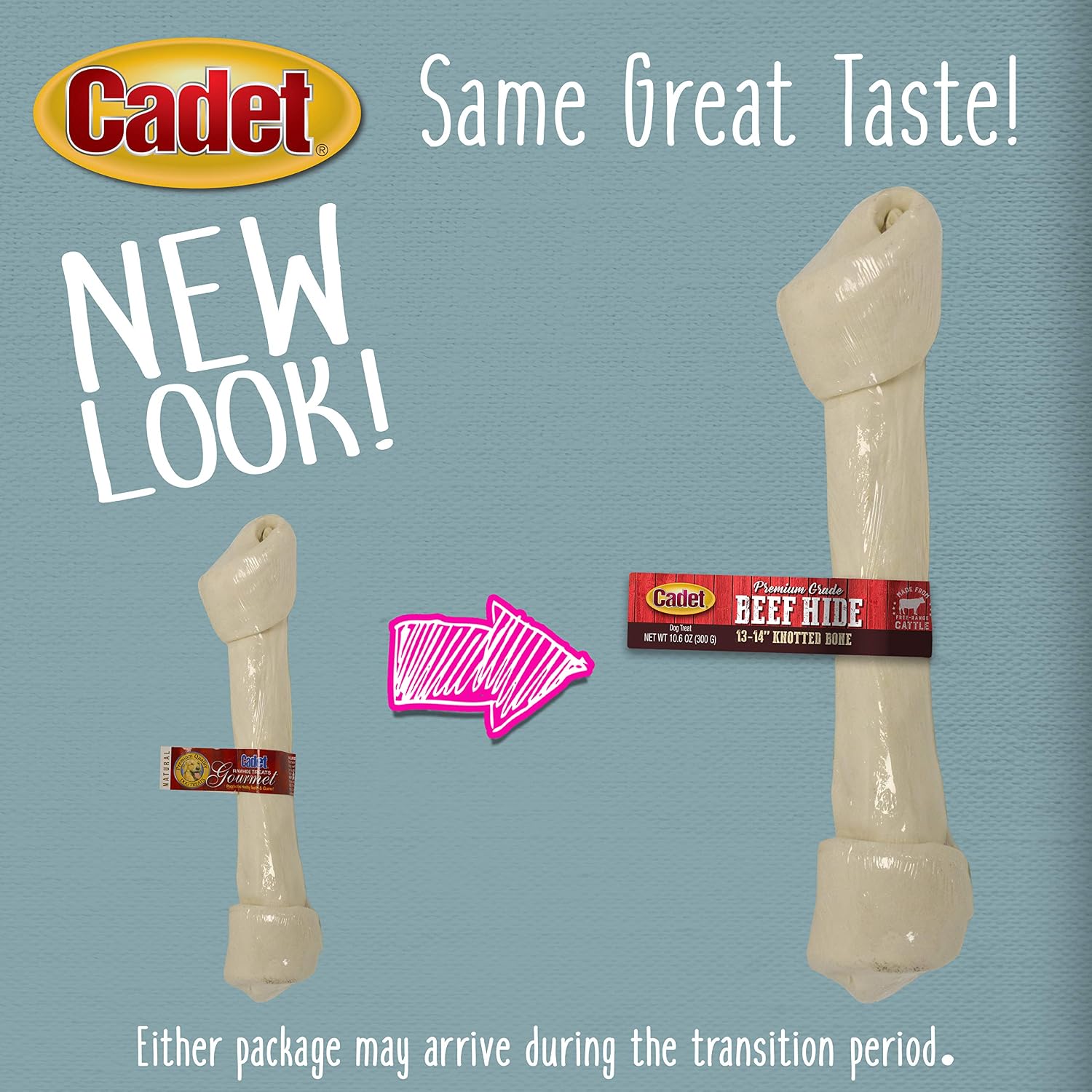Cadet single ingredient beef hide bone treat for large breed dogs