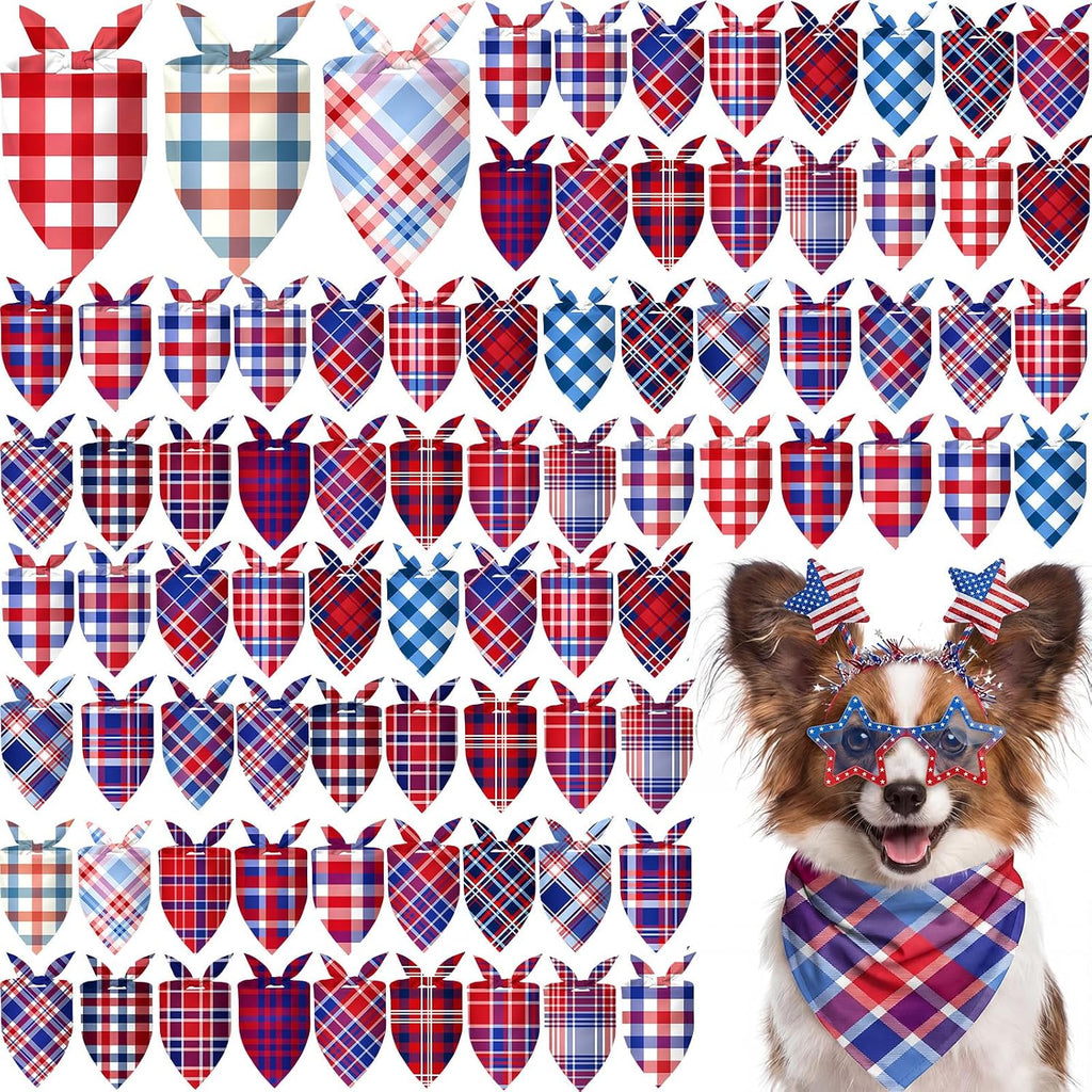 Abbylike 100 Pcs Paw Print Dog Bandanas Bulk Cute Footprint Bandanas for Dogs Triangle Kerchief Bib Scarf for Pets National Dog Day Party Costume Photo Props Accessories Pet Shops (25.6 x 17.7 x 17.7) - Image 9