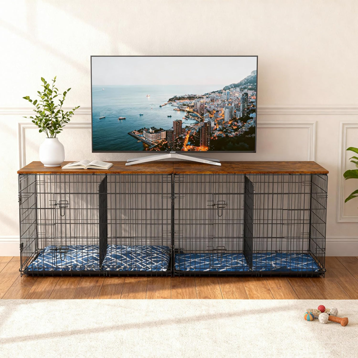 Piskyet dog cage furniture accessory with multi layer protective design