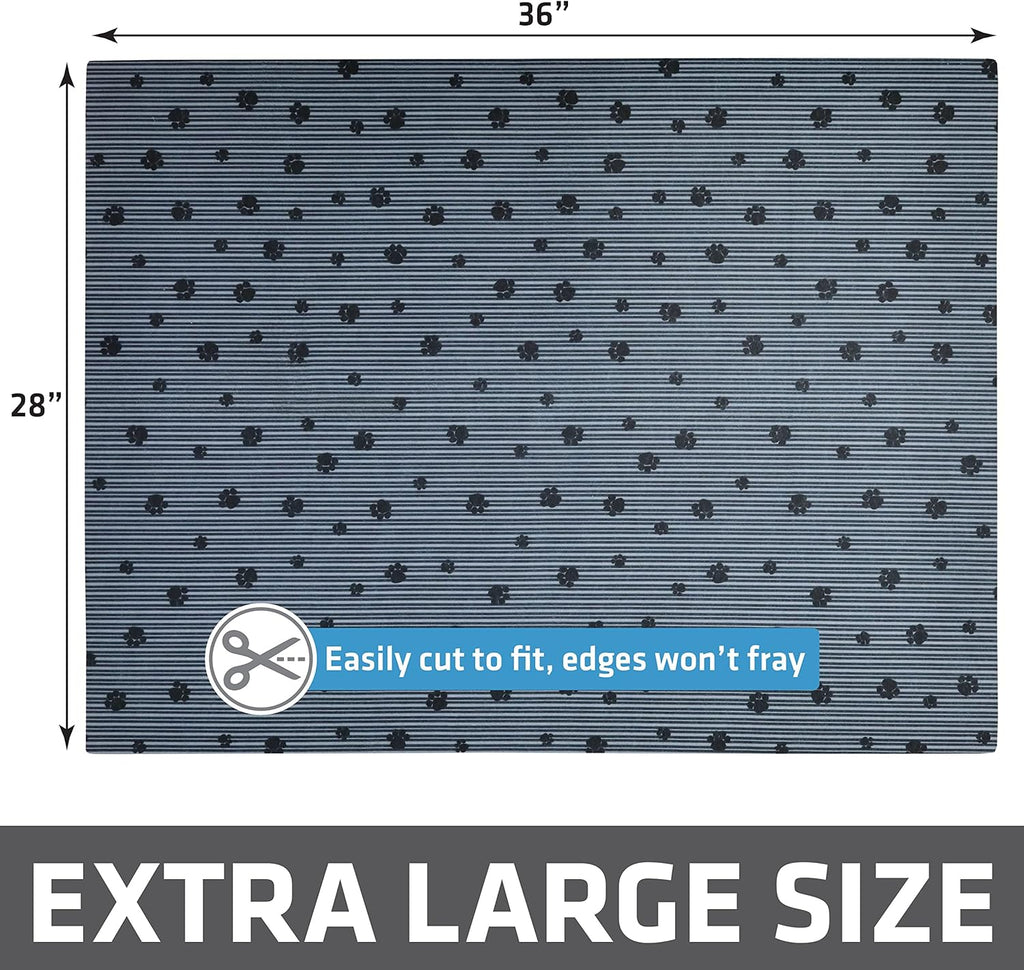 Cat stepping out of a litter tray onto the soft paw friendly Drymate tracking mat.