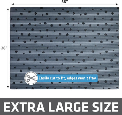 Cat stepping out of a litter tray onto the soft paw friendly Drymate tracking mat.
