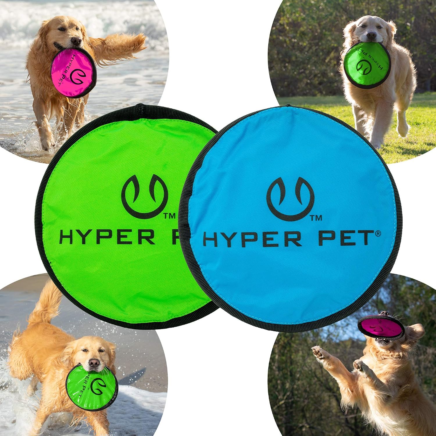 Hyper Pet Flippy Flopper 9" Flying Disc Soft Dog Toy, Floats in Water & Safe on Teeth, for All Breeds, Pack of 2 (Colors May Vary) - Image 9