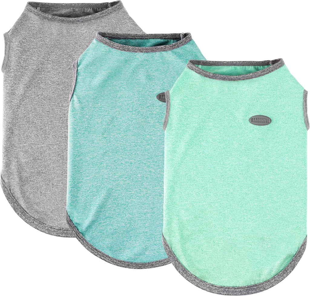 3 Pack Lightweight Sun Protection Dog Shirt Breathable Sleeveless Dog T Shirts Extra Soft Top Tank Dog Clothes for Outdoor Activities (Navy Blue + Light Blue + Sky Blue, Medium) - Image 12
