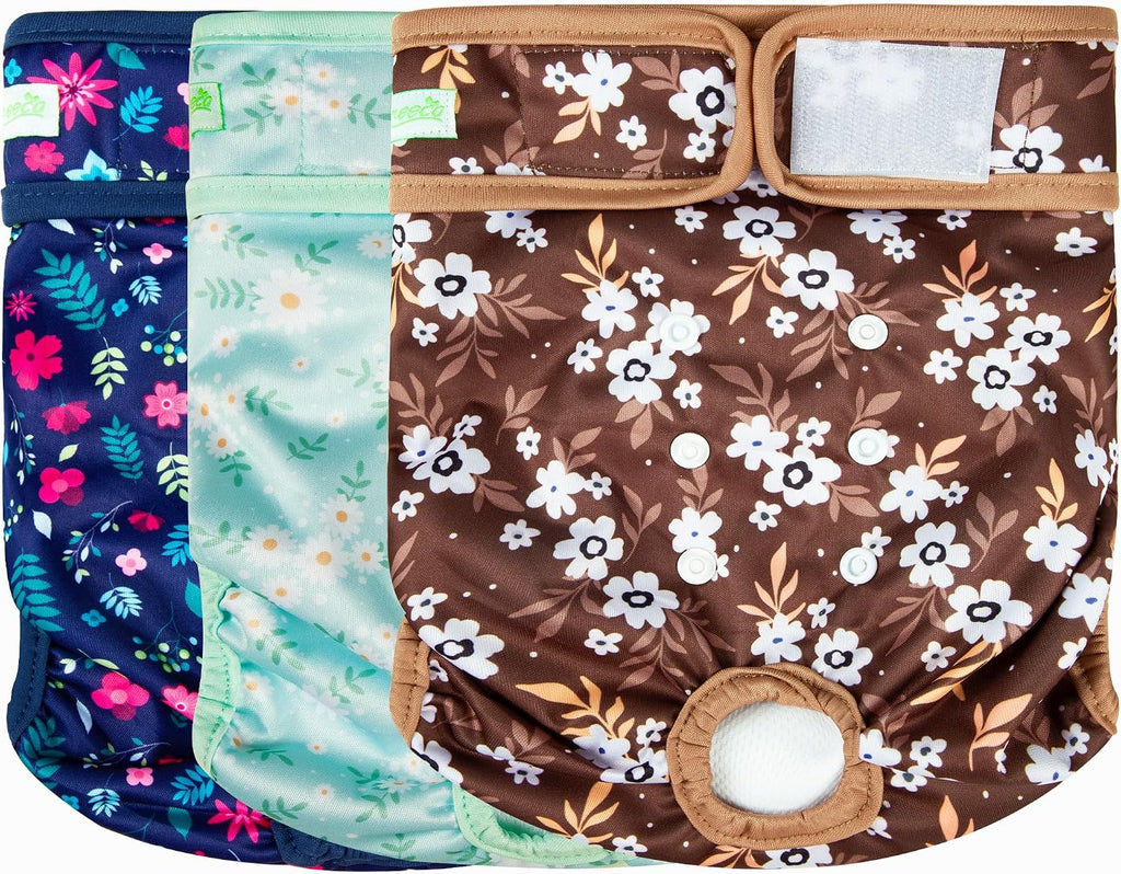 wegreeco Washable Reusable Premium Female Dog Diapers, Medium Dog Doggie Puppy & Doggy Diapers Female for Dog Waist 9.6"-14", Period Panties in Heat (Pack of 3, Medium) - Image 13