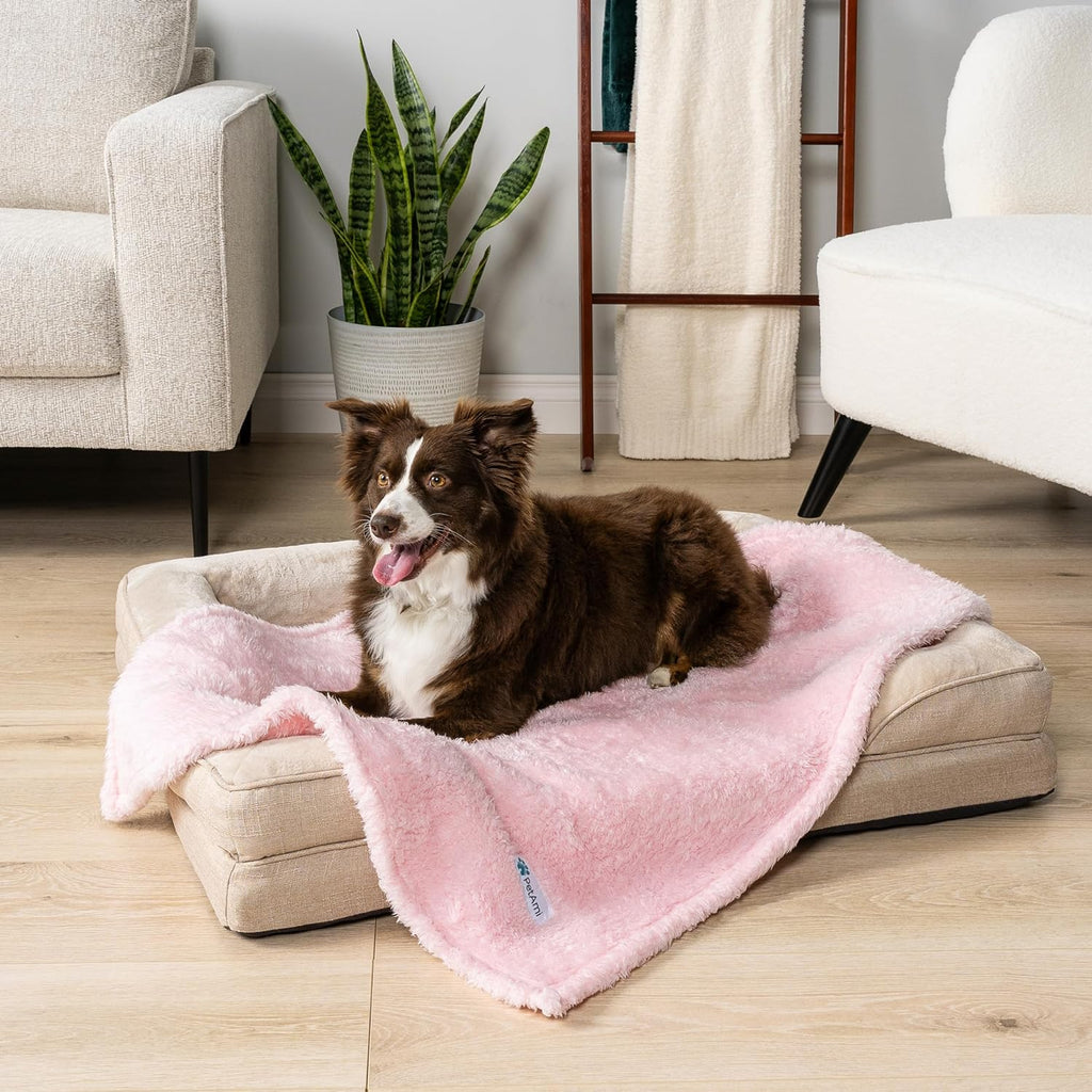 PetAmi small pet blanket shielding a living room couch from fur
