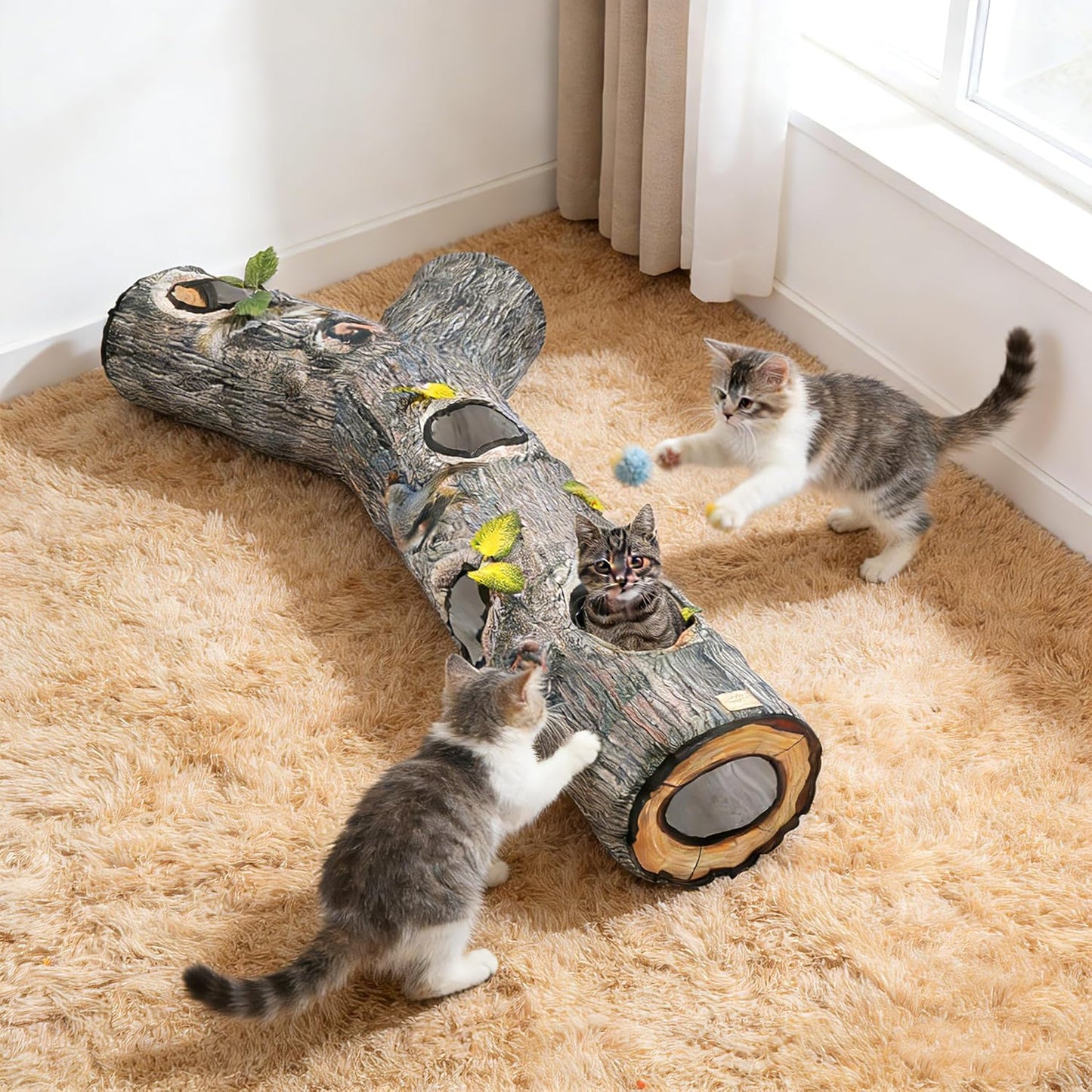 FelRelWel feline enrichment toy showing soft flannel interior lining