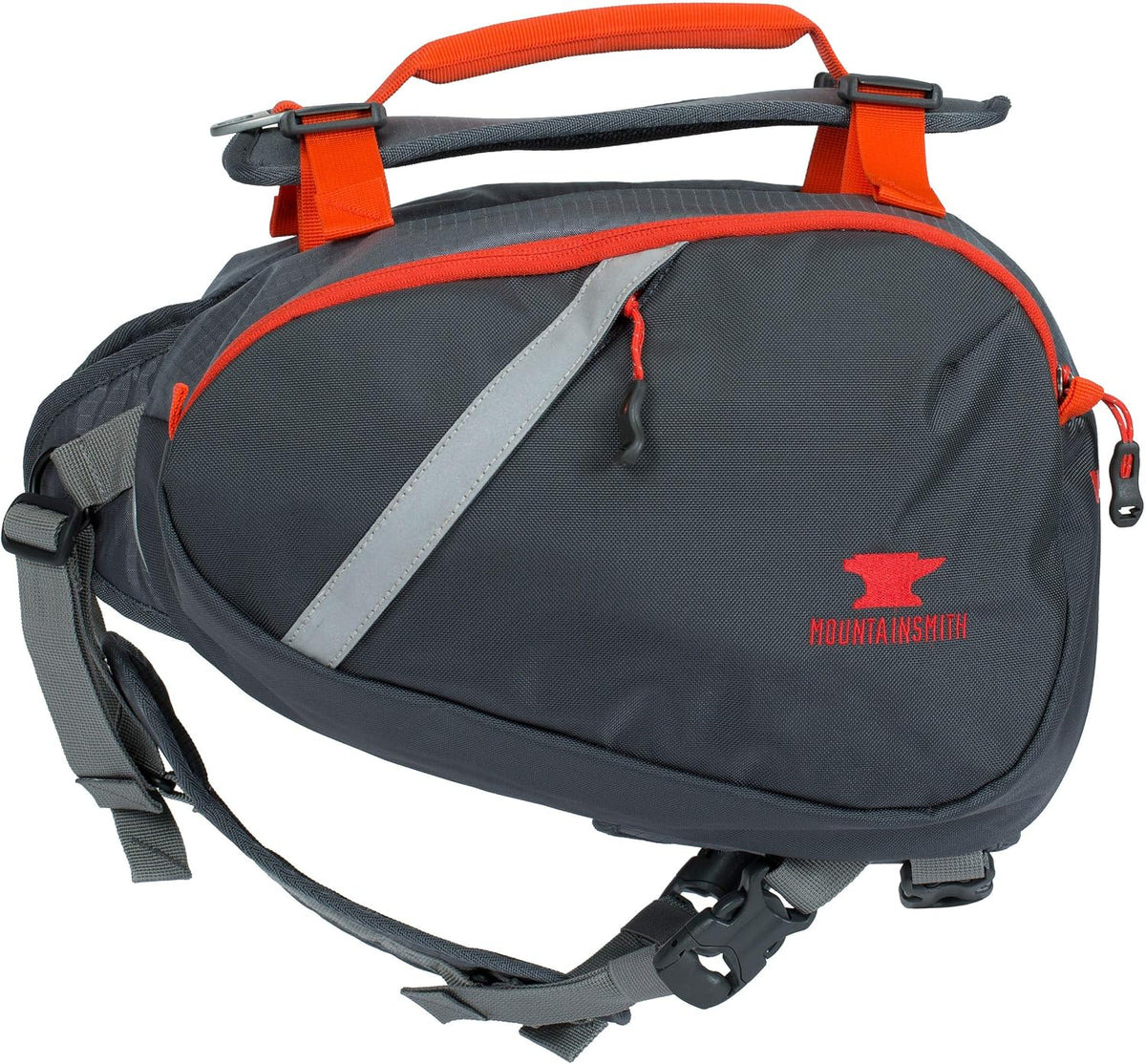 Mountainsmith canine backpack side pannier compartment zippered storage detail